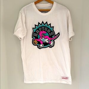 Mitchell & Ness White Raptors Dinosaur Tee Size Medium
